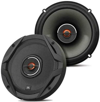 Front view of JBL GX628 GX Series 6.5-inch 2-way coaxial car speakers.