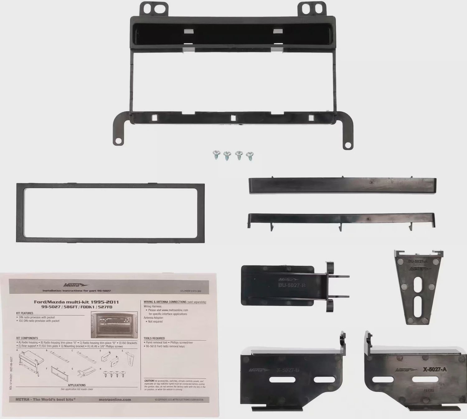 Metra - Dash Kit for Select 1995-2011 Ford and Mazda Vehicles - Black