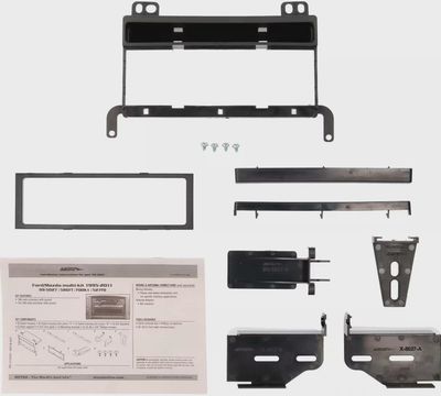 Front view of the Metra Dash Kit for Select 1995-2011 Ford and Mazda Vehicles with installing instructions.