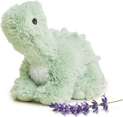 warmies Microwavable &amp; Weighted Stuffed Animals, Green Long Neck Dinosaur