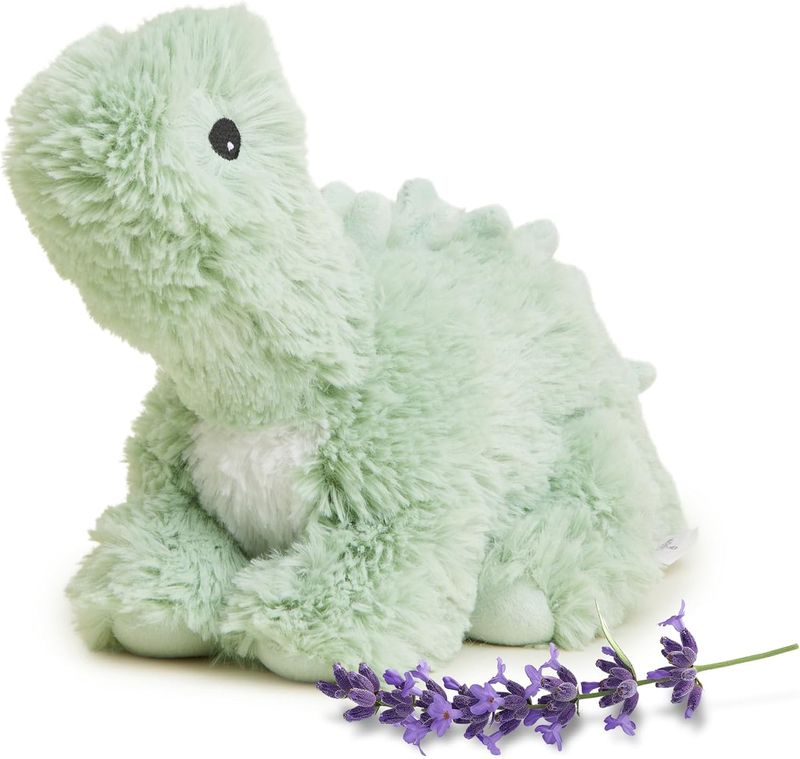 warmies Microwavable &amp; Weighted Stuffed Animals, Green Long Neck Dinosaur