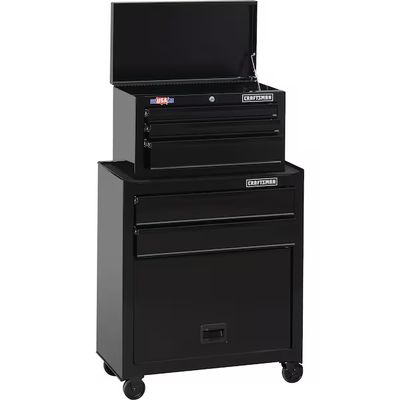 Craftsman 1000 Series Tool Chest and Rolling Cabinet, front view with drawers closed.