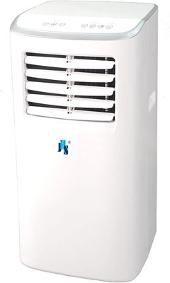 Front view of JHS 7,000 BTU 3-in-1 Portable Air Conditioner with digital display and control panel.