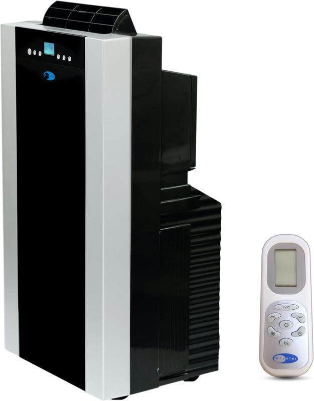 Whynter Portable Air Conditioner 14,000 BTU with a remote.