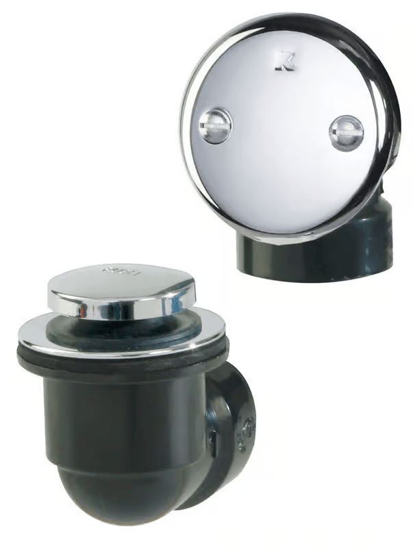 Ace 1-1/2 inch chrome tee tip toe bathtub drain closure with durable metal finish and easy toe-touch operation.