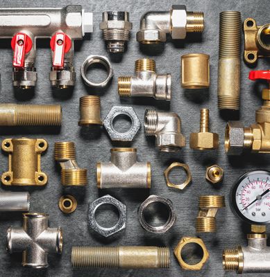 Connectors, fittings, and fixtures for plumbing at Budget Buys Dunedin, Florida.