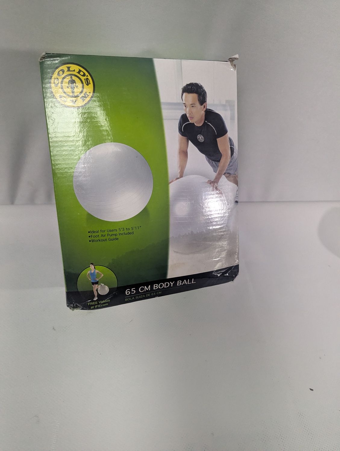 Gold's Gym Body Exercise Ball 65 cm w/ Foot Air Pump &amp; Guide