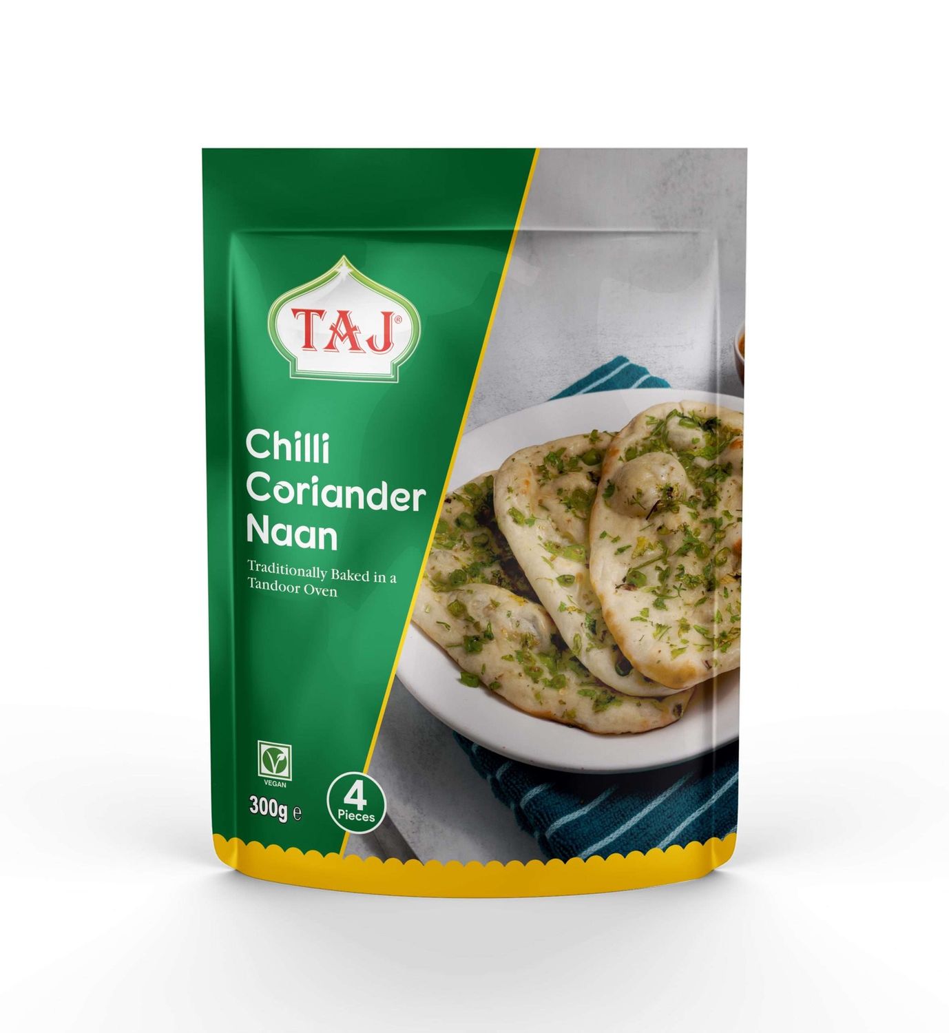 Taj Chilli &amp; Coriander Naan 300g (4pc)