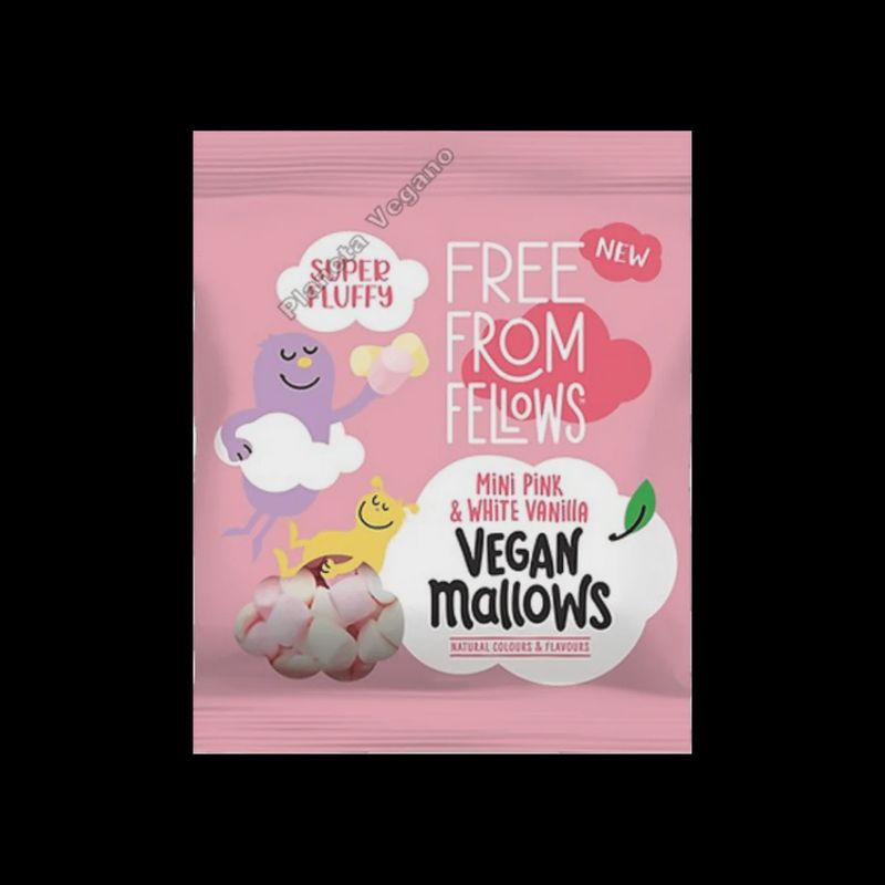 Free From Fellows Pink &amp; White Vanilla Vegan Mini Mallows 105g