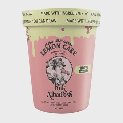 Pink Albatross-Fresh Strawberry&amp;Lemon Cake ice cream 480ml