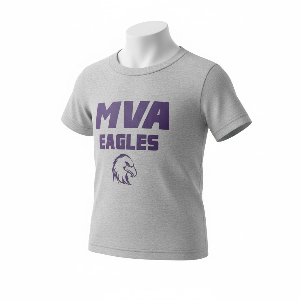 Toddler Cotton Tee, Color: Oxford, Size: 2T, Type: Purple Logo