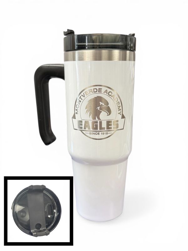 White 30oz Tumbler with Handle