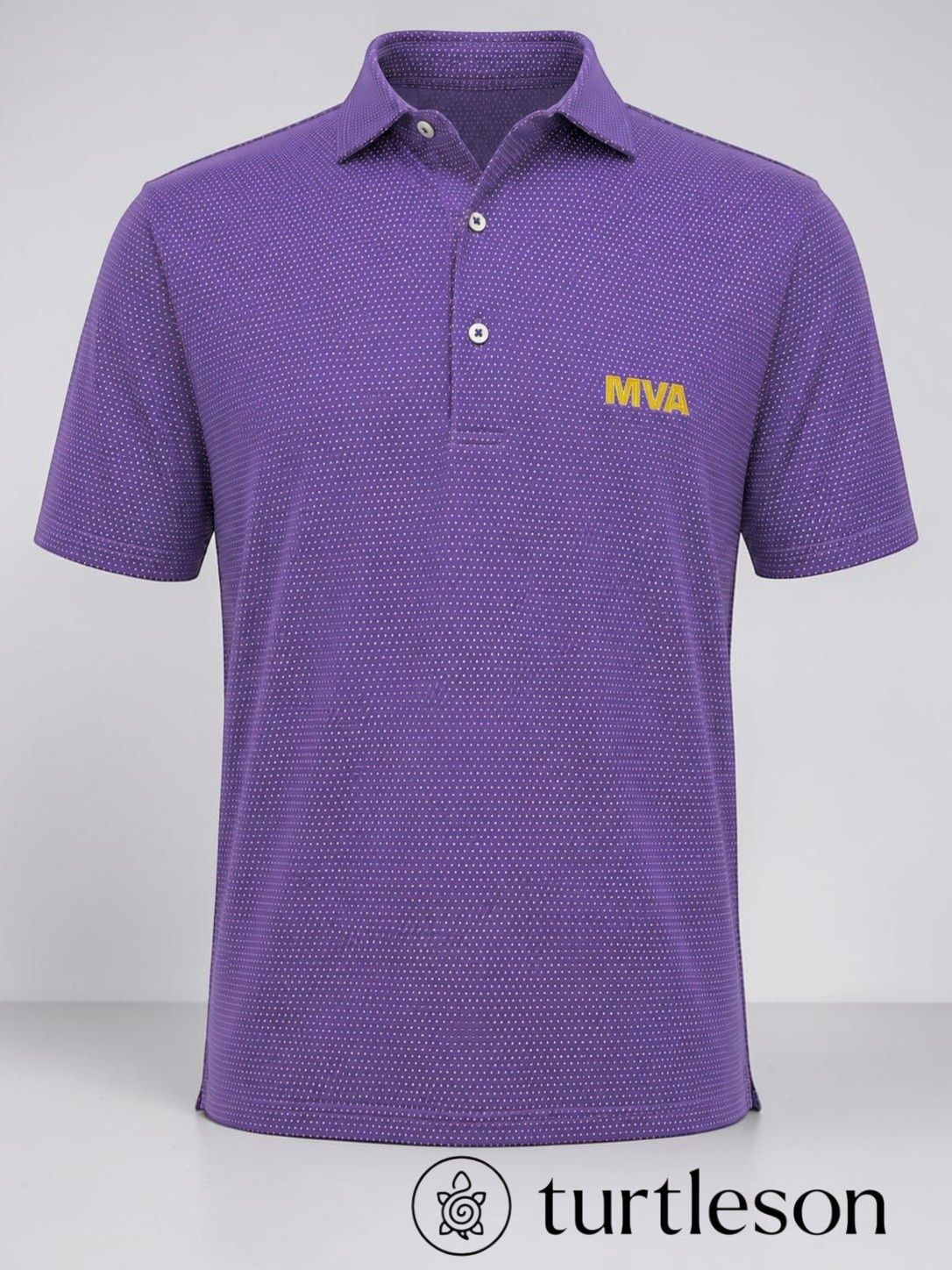 Turtleson Purple &amp; Gold Dot Polo
