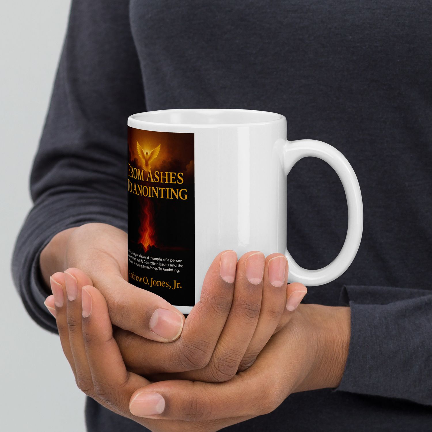 White glossy mug