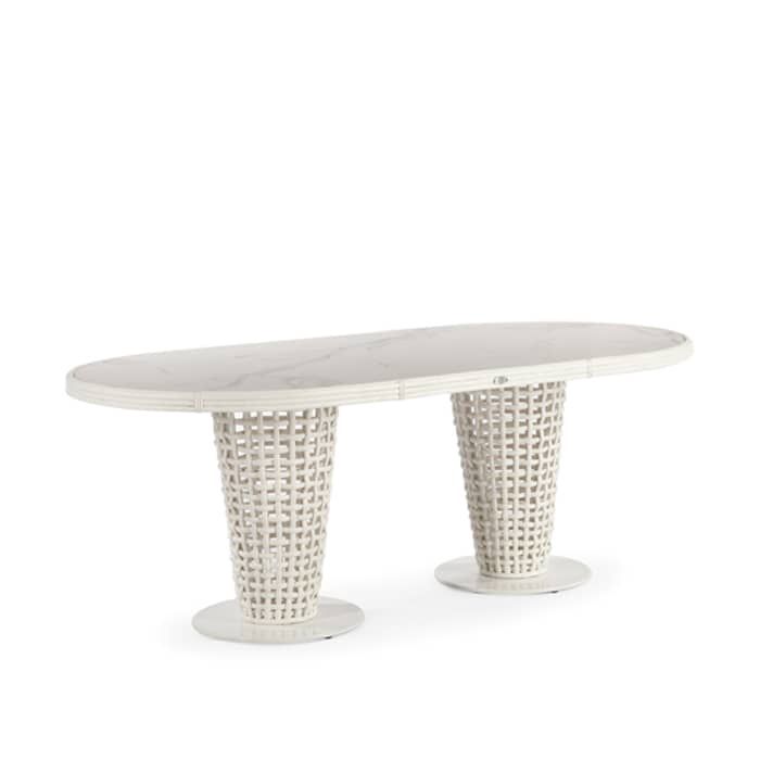 SKYLINE DESIGN DYNASTY DINING TABLE OVAL WHITE 200X100CM
