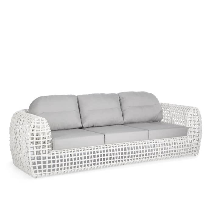 SKYLINE DESIGN DYNASTY WHITE MUSHROOM SOFA 3 PANAMA ACQUA 8006