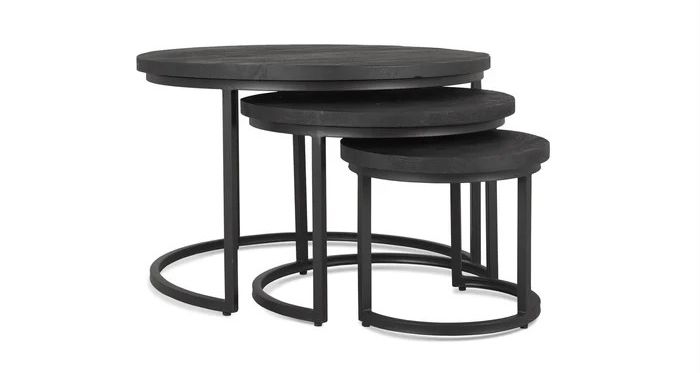 BENOA SALONTAFEL RYLEE ZWART SET VAN 3