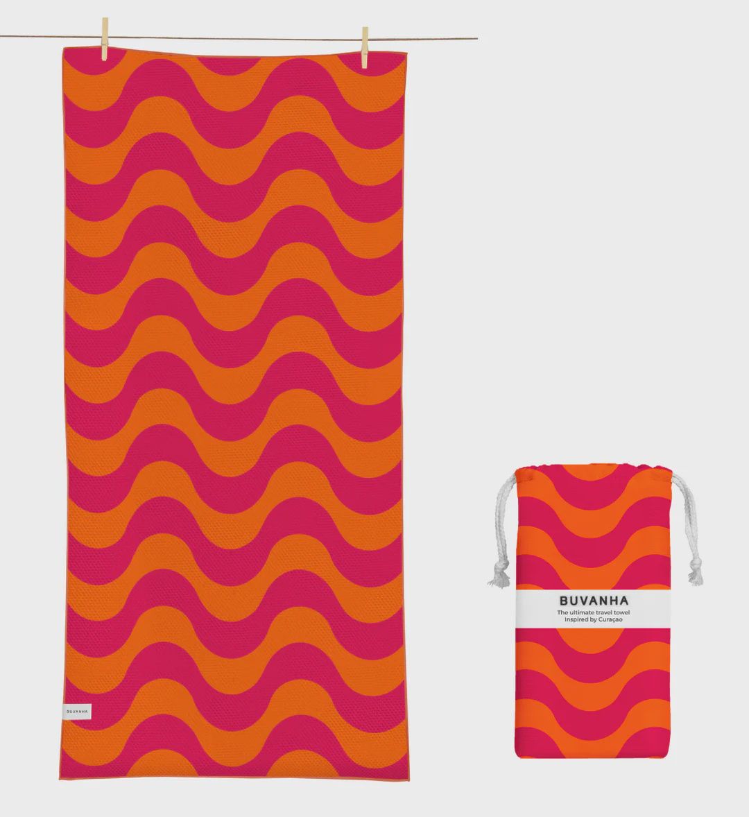 BUVANHA TRAVEL TOWEL CURACAO 01 RED MEDIUM