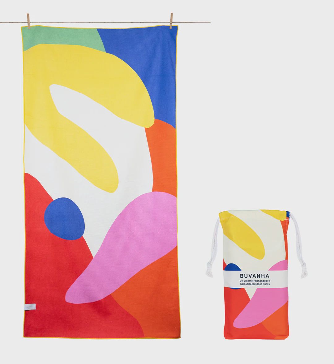 BUVANHA TRAVEL TOWEL  PARIS 02 GEEL MEDIUM 160X80CM