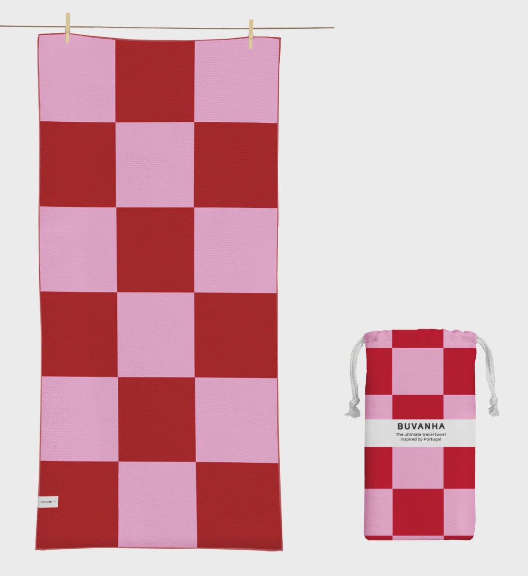 BUVANHA TRAVEL TOWEL PORTUGAL 01 ROZE MEDIUM 160X80CM