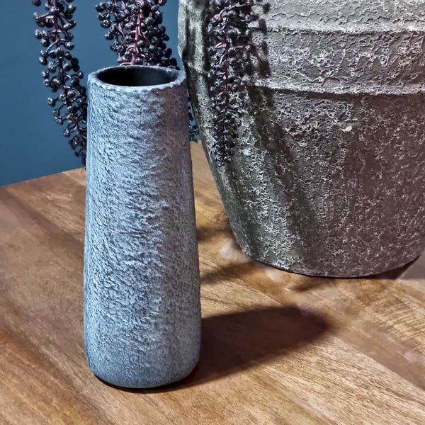 BENOA BLUE PATINA VASE CILINDER