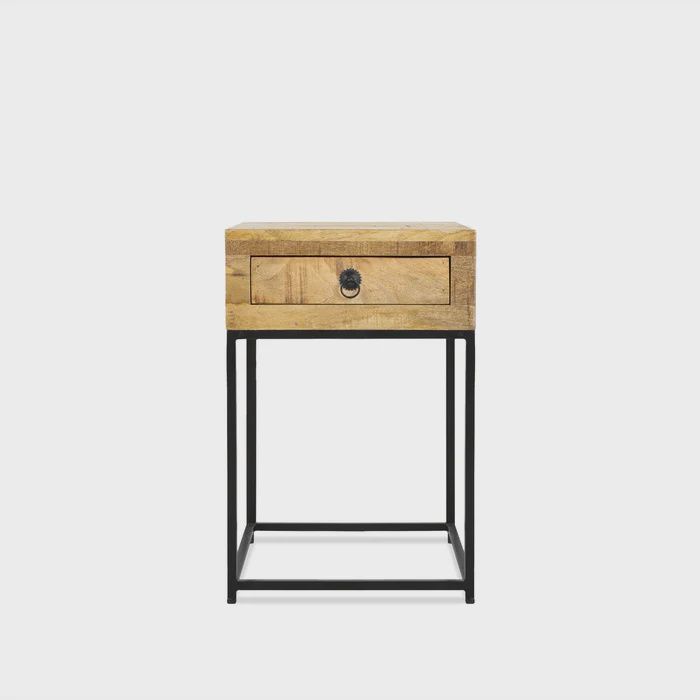 BENOA BEDSIDE WOODEN IRON