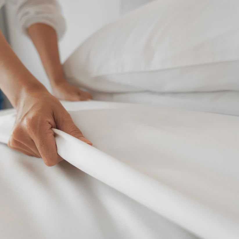 LINNEN AT WORK  FLAT SHEET HOTEL COLLECTION CLASSIC WHITE 180X320