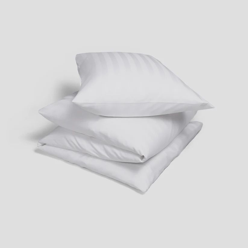 LINNEN AT WORK DUVET COVER SATIN STRIPE SUPERIOR WIHITE 140X240