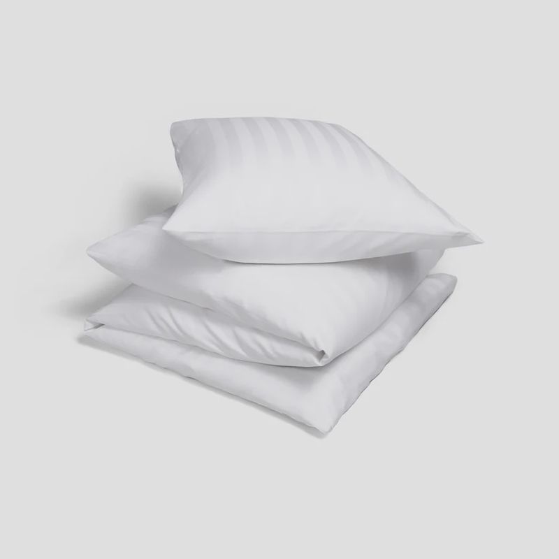 LINNEN AT WORK DUVET COVER SATIN STRIPE SUPERIOR WIHITE 140X240