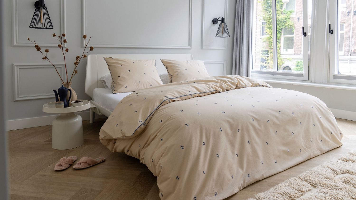 WALRA DUVETCOVER SPRING TULIPS ZAND 140X220