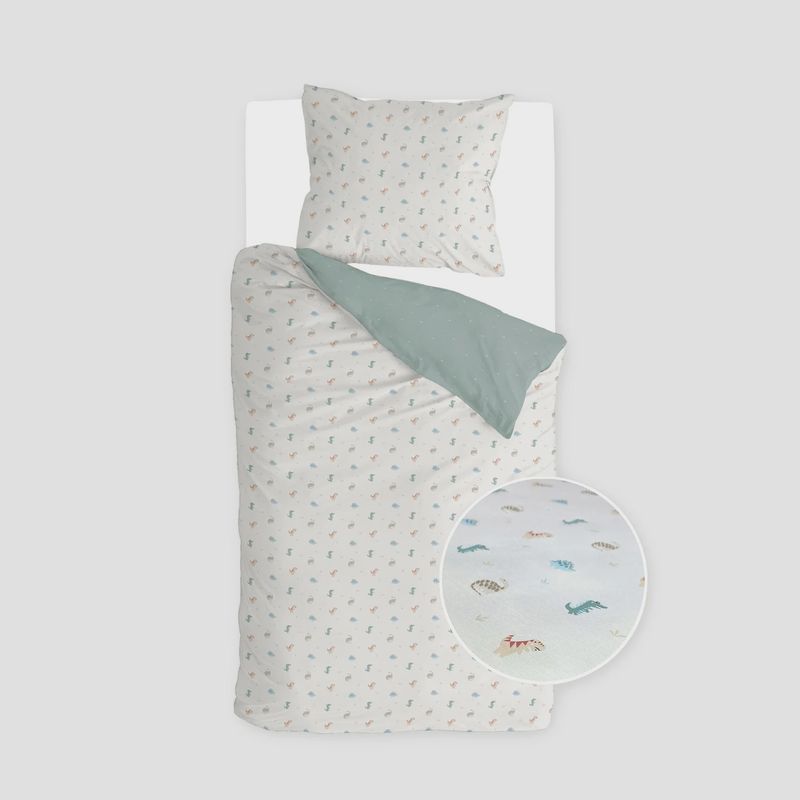 WALRA KIDS DUVET COVER TINY SAURUS GREEN