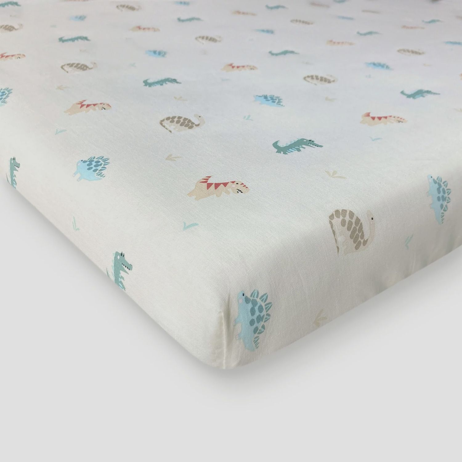 WALRA KIDS FITTED SHEET TINY SAURUS GREEN 60X120