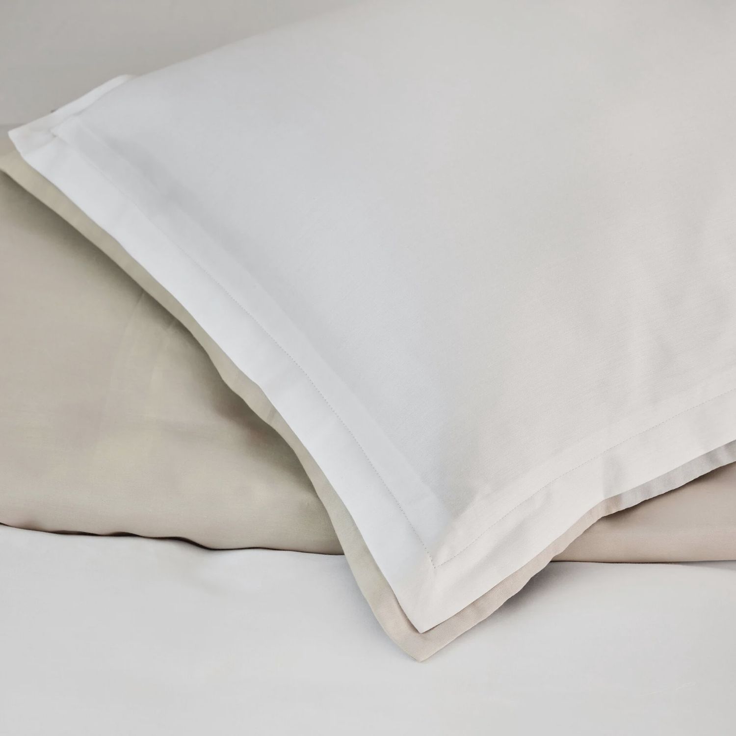 WALRA DUVET COVER CLASSY TENCEL OFF WHITE / BEIGE, Size: 1-Persoons 140x220+20cm
