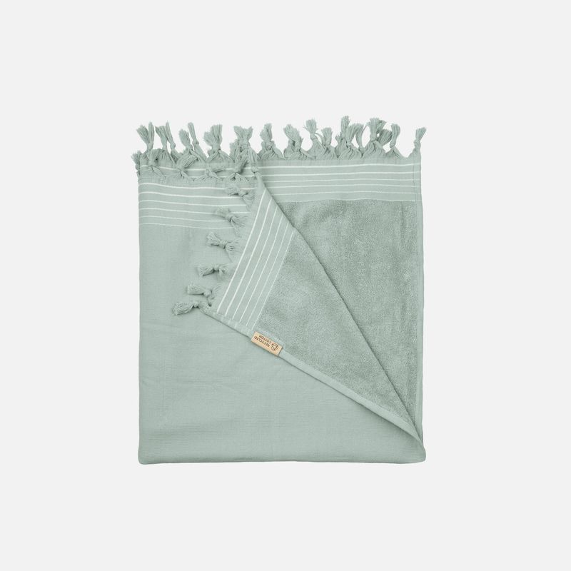 WALRA HAMMAM TOWEL REMADE COTTON JADE 90x180cm