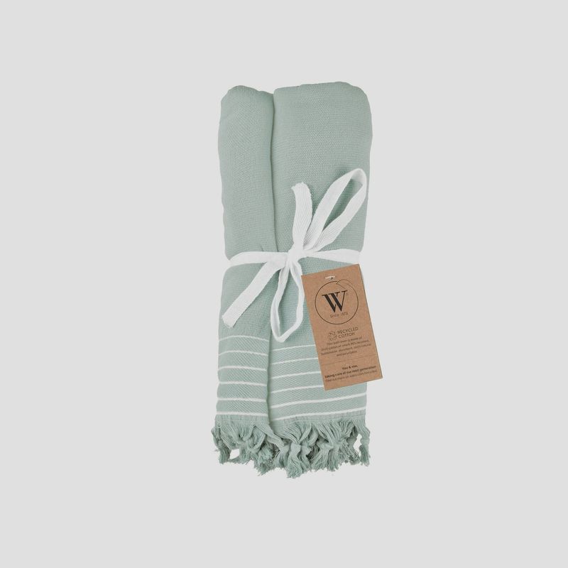 WALRA HAMMAM TOWEL REMADE COTTON JADE 90x180cm