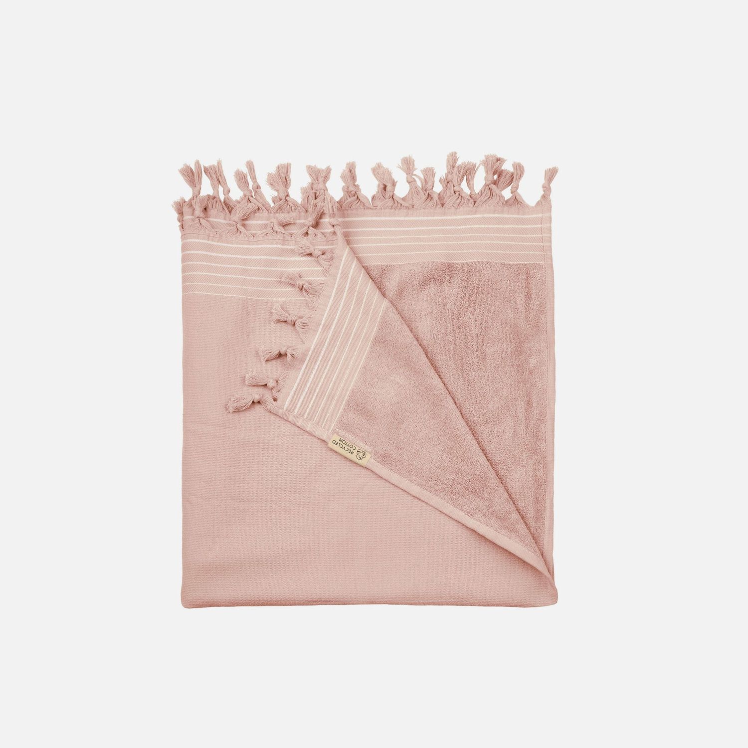 WALRA HAMMAM TOWEL REMADE COTTON POWDER PINK 90x180cm