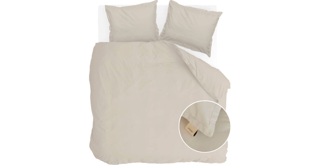 WALRA DUVET COVER VINTAGE SATIN, Color: Sand, Size: Lits-Jumeaux XL 260x220 + 20 cm