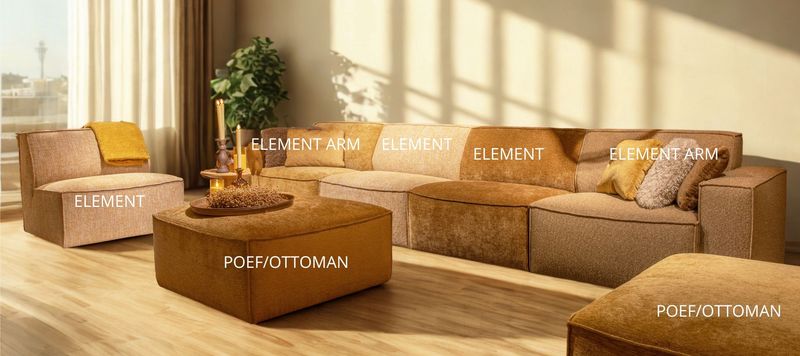 MAXFURN DUNE HOCKER 90X90CM STOF GEAR TURTLE