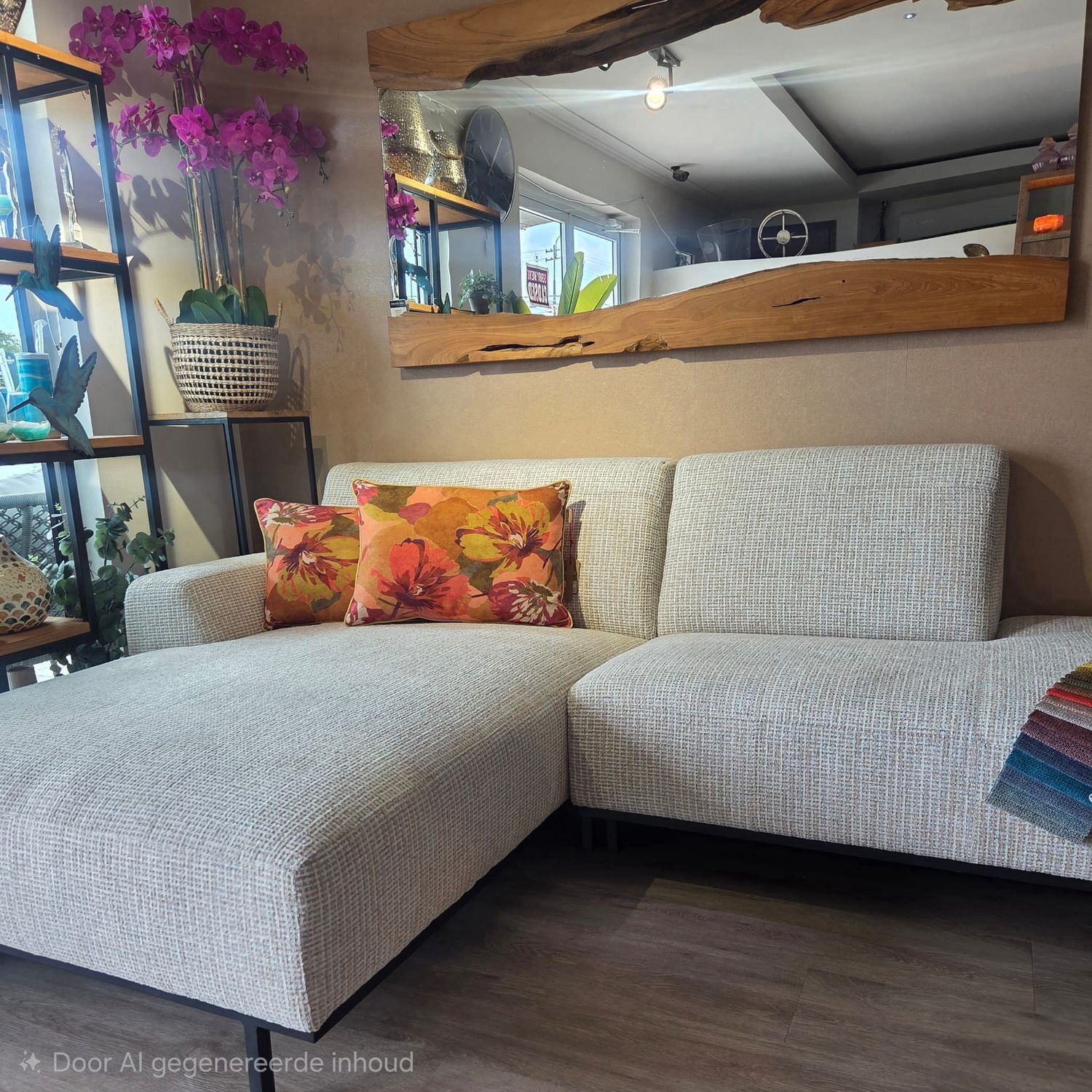 MAXFURN CORNER SOFA POWER FUNKY IVORY