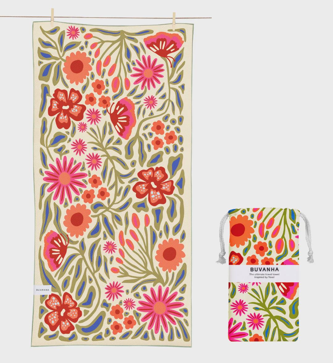 BUVANHA TRAVEL TOWEL TEXEL LARGE 200X90CM