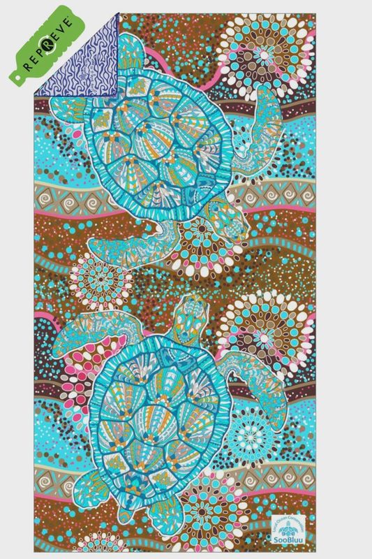 SOOBLUU TRAVEL TOWEL XL TURTLE 100X190CM