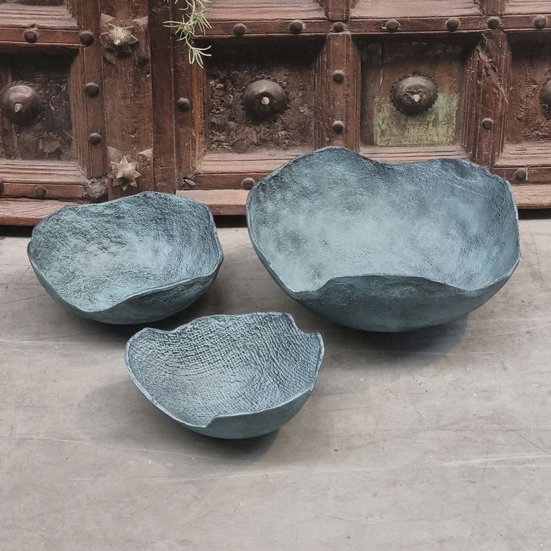 BENOA BOWL BLUE PATINA MIDDEL