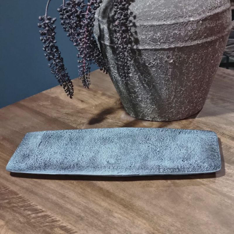 BENOA PLATE SQUARE BLUE PATINA SMALL