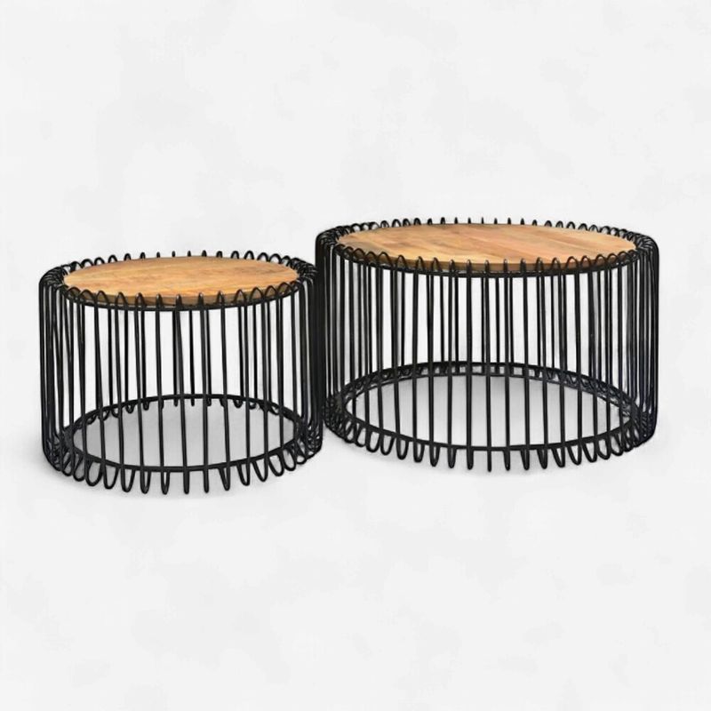 BENOA SALONTAFEL ROND ORGANISCH SET VAN 2