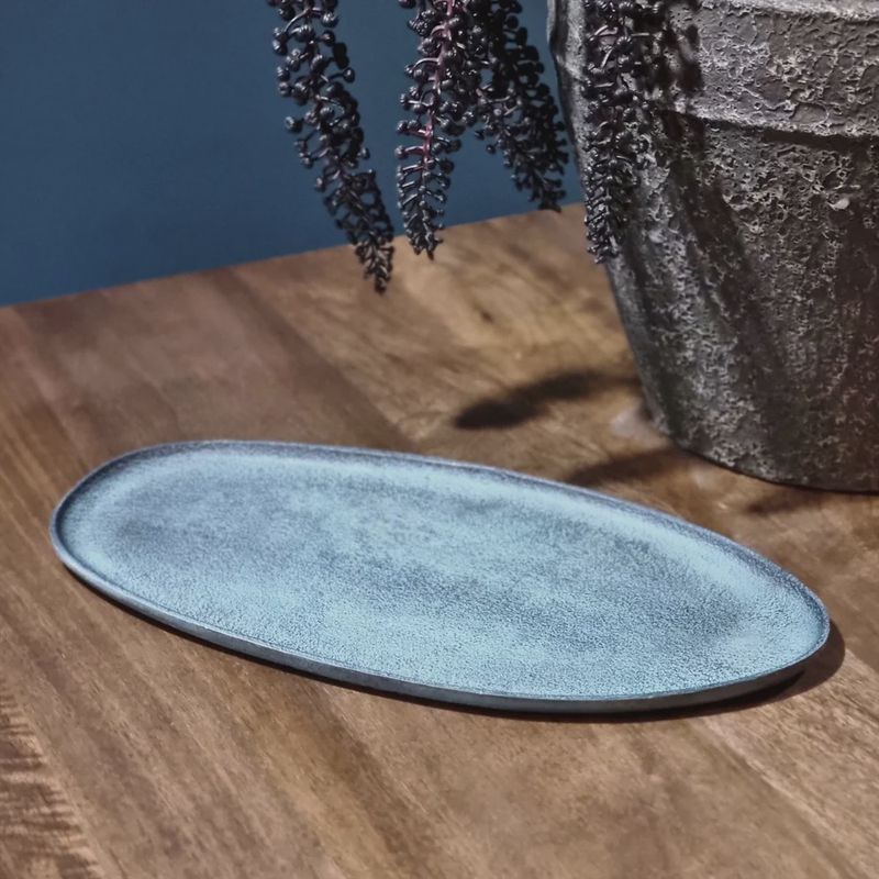 BENOA PLATE BLUE PATINA 18.5