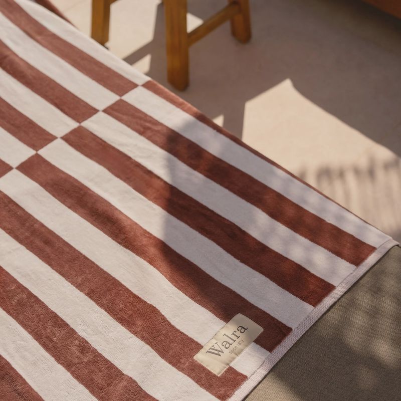 WALRA BEACH TOWEL SALTY SQUARE BROWN 100X180