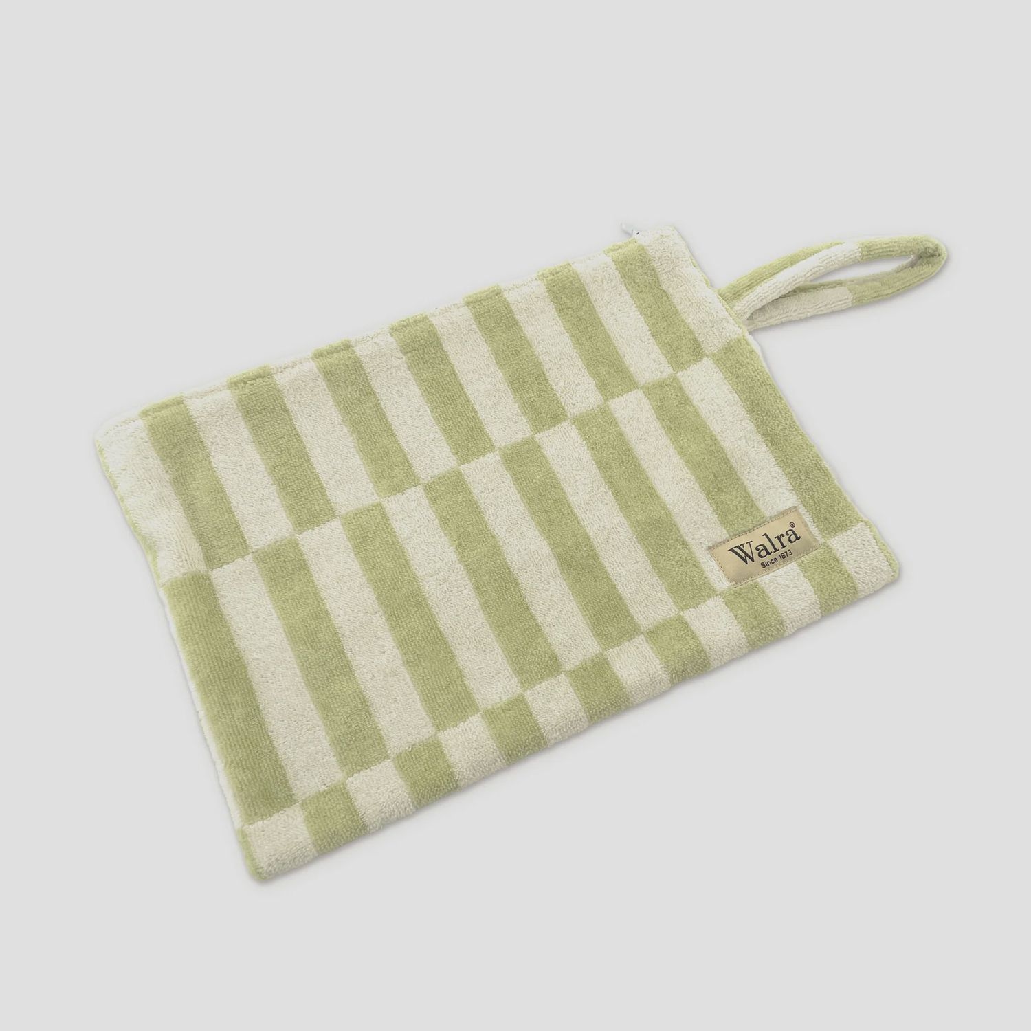 WALRA BEACH BAG SALTY SQUARE GREEN 25X35