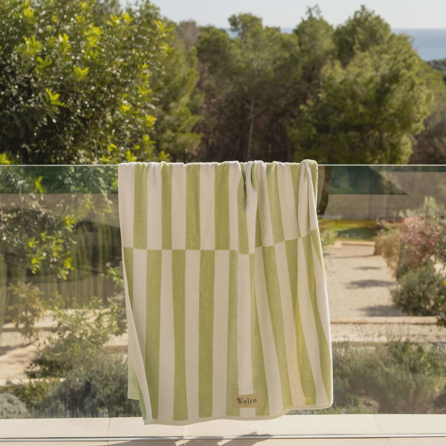 WALRA BEACH TOWEL SALTY SQUARE GREEN 100X180