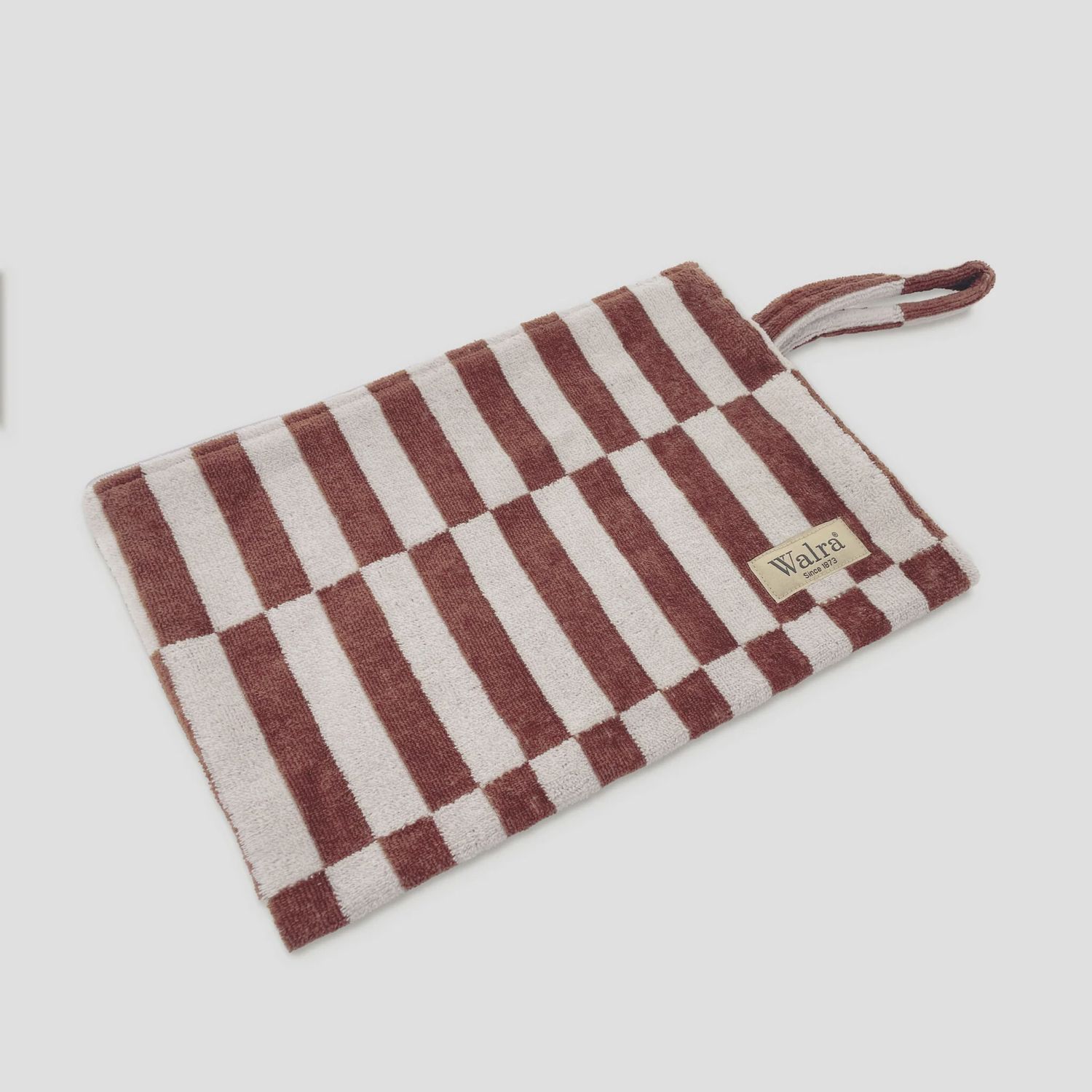 WALRA BEACH BAG SALTY SQUARE BROWN 25X35CM