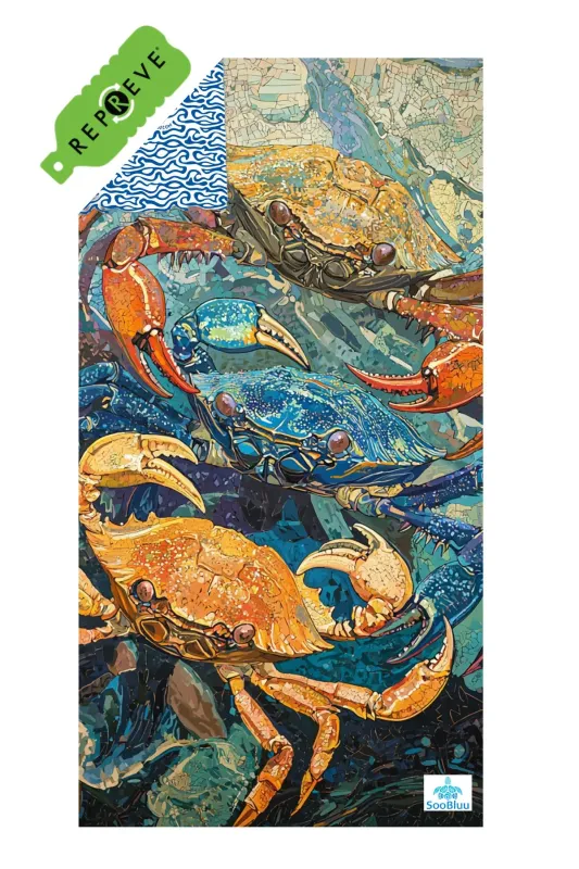 SOOBLUU TRAVEL TOWEL XL CRAB 100X190CM